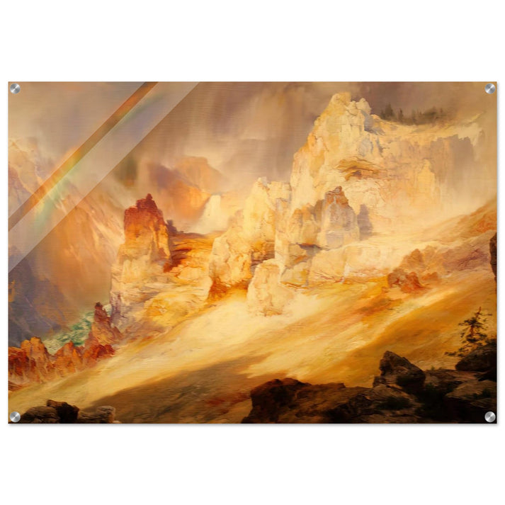 Rainbow over the Grand Canyon of the Yellowstone - Thomas Moran Acrylic Print - 70x100 cm / 28x40″ inches