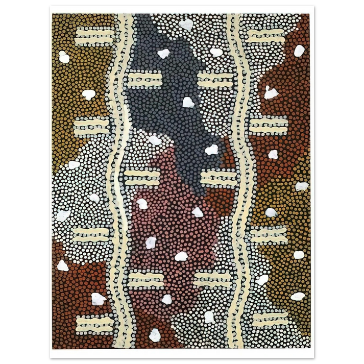 Clifford Possum Tjapaltjarri - Rêve Eclair À Mont Wedge - 1994 75x100 cm / 30x40inches Fine Art Poster