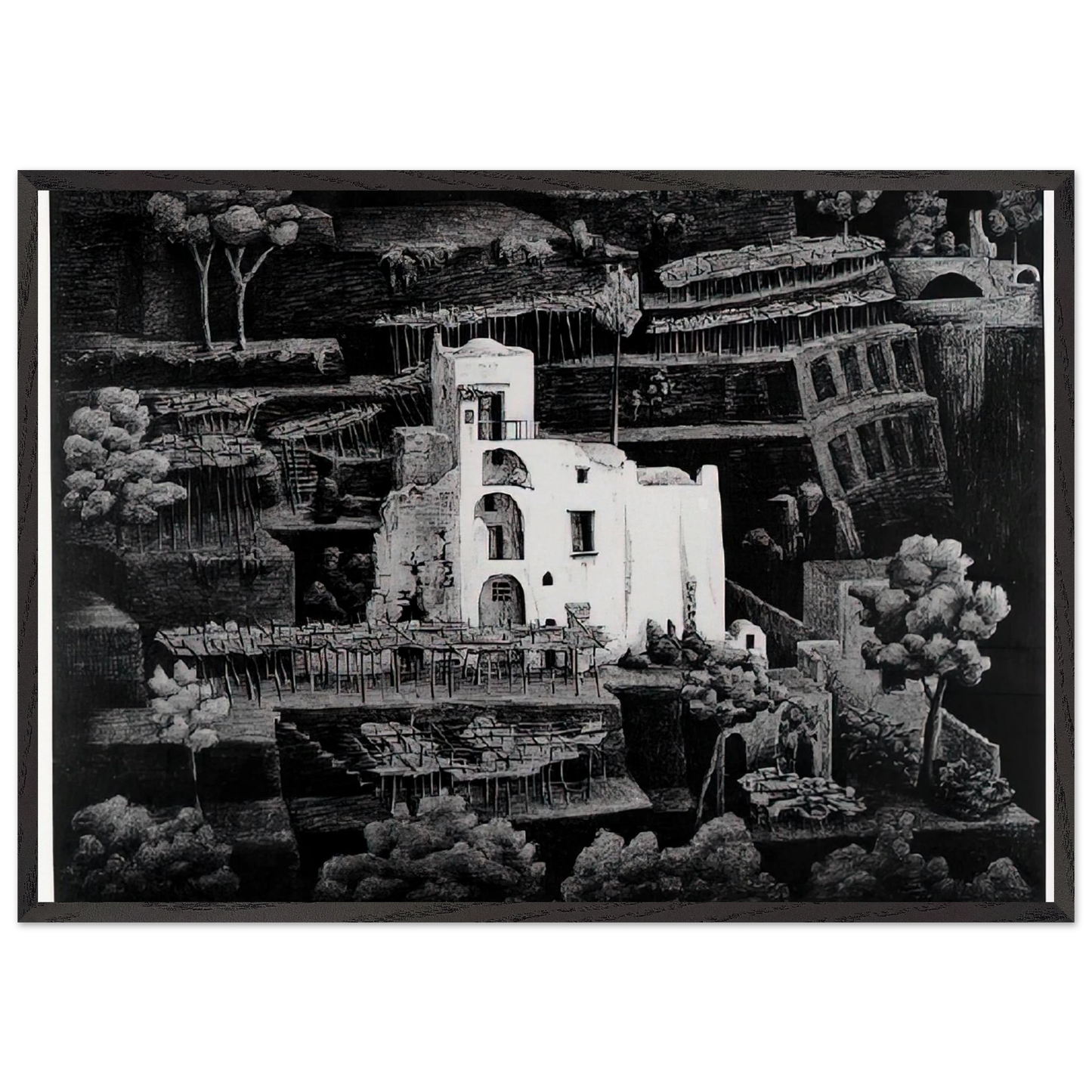 FARMHOUSE RAVELLO - MC Escher Framed Art Print – Black Wooden Frame - Default Title - -Framed Art Print
