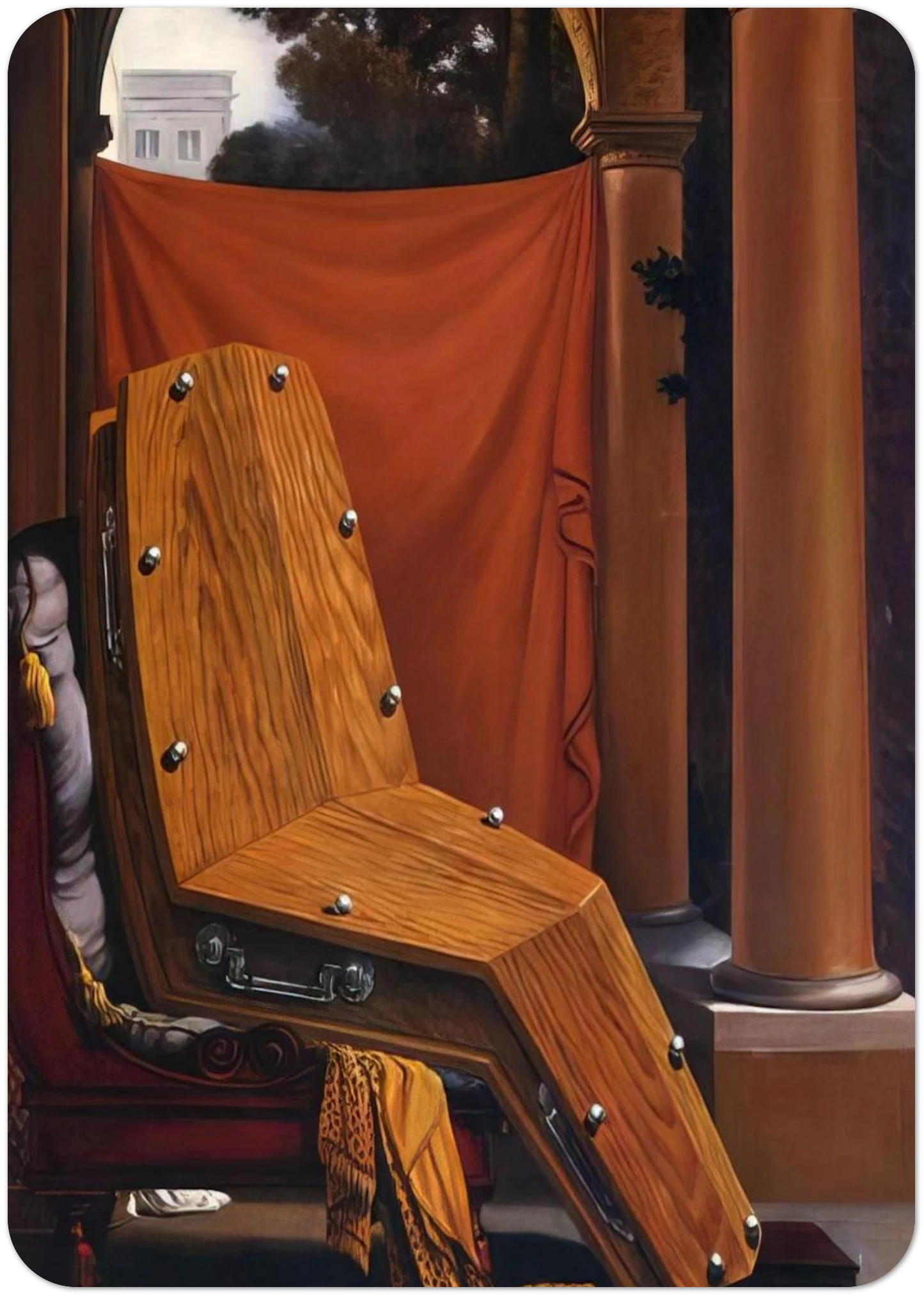 PERSPECTIVE MADAME R%C3%A9CAMIER DE DAVID 1950 By Rene Magritte Pack of 10 Post Cards | Rene Magritte Post Cards | A6 (10.5 x 14.8 cm) - 4.1 x 5.8 inches