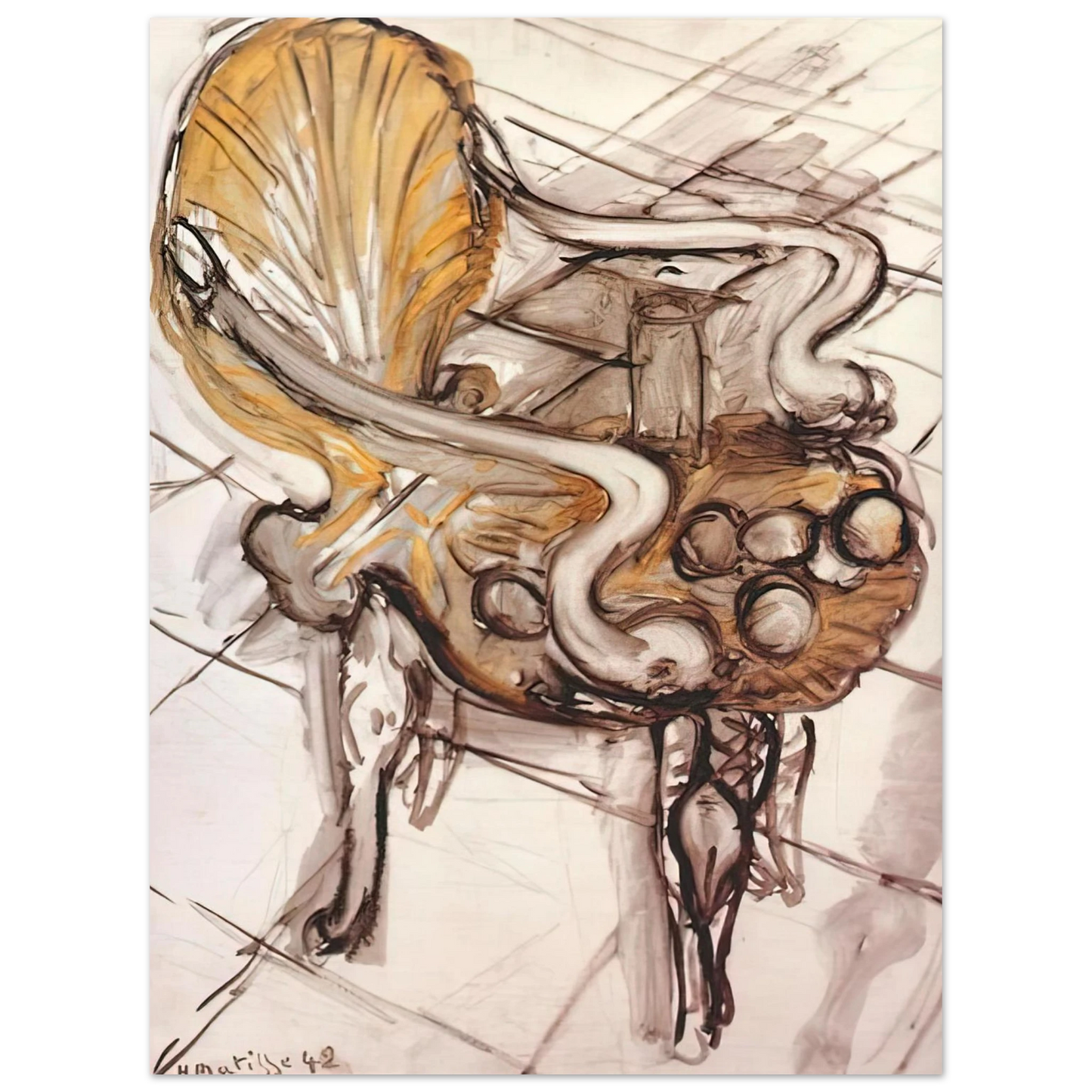 Henri Matisse - VENETIAN ARMCHAIR WITH FRUITS 1942 Fine Art Poster - Default Title