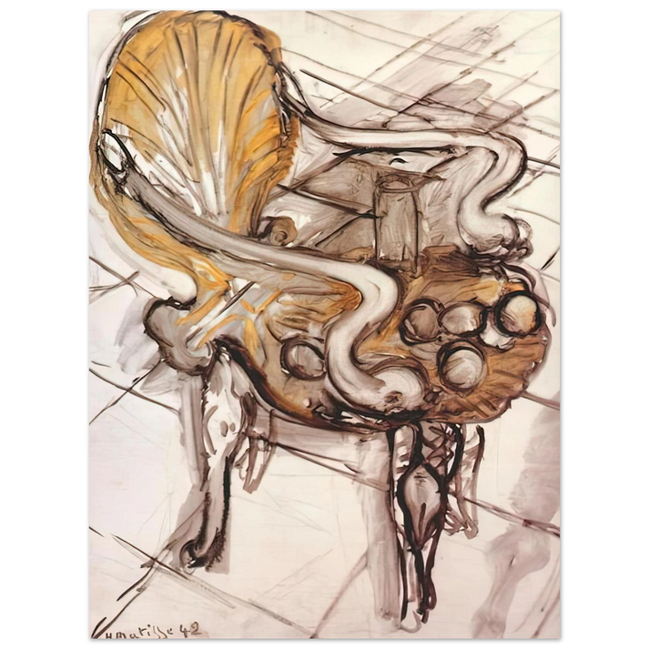 Henri Matisse - VENETIAN ARMCHAIR WITH FRUITS 1942 75x100 cm / 30x40inches Fine Art Poster