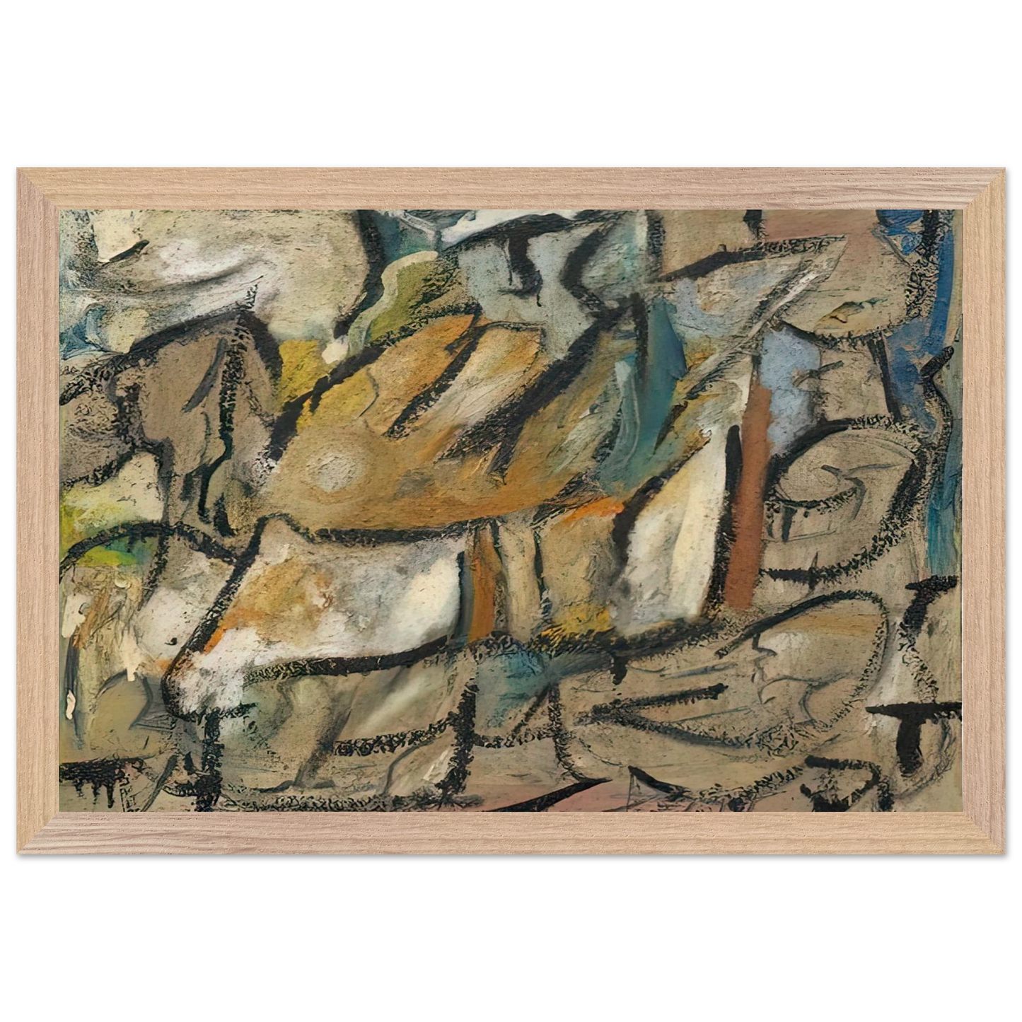Helen Frankenthaler - August Weather, 1951- Wall Art - 28x40 inches / 70x70 cm - Canvas (Imperial) - -