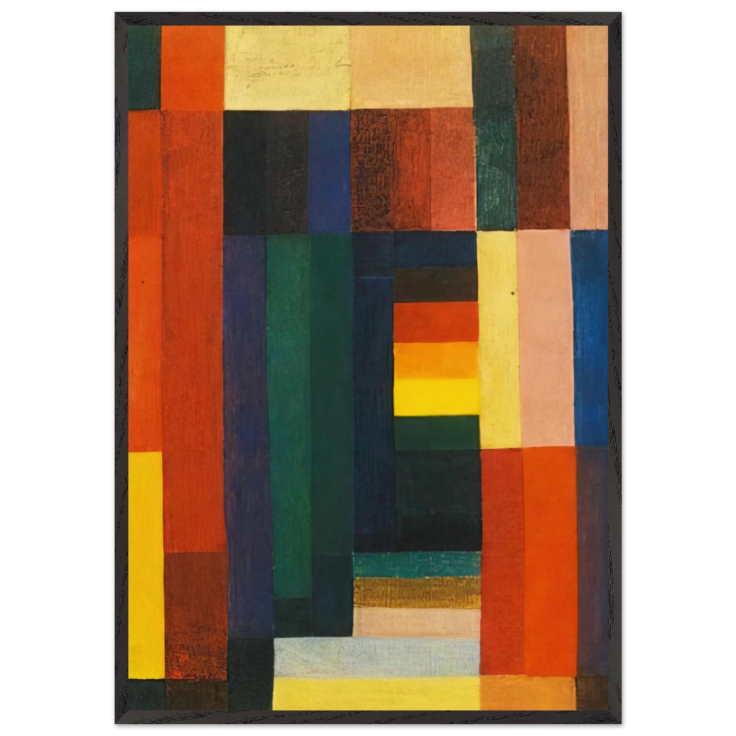 Horizontal Vertical - 1915 - Johannes Itten 70x100 cm / 28x40 inches Framed Art Print – Black Wooden Frame