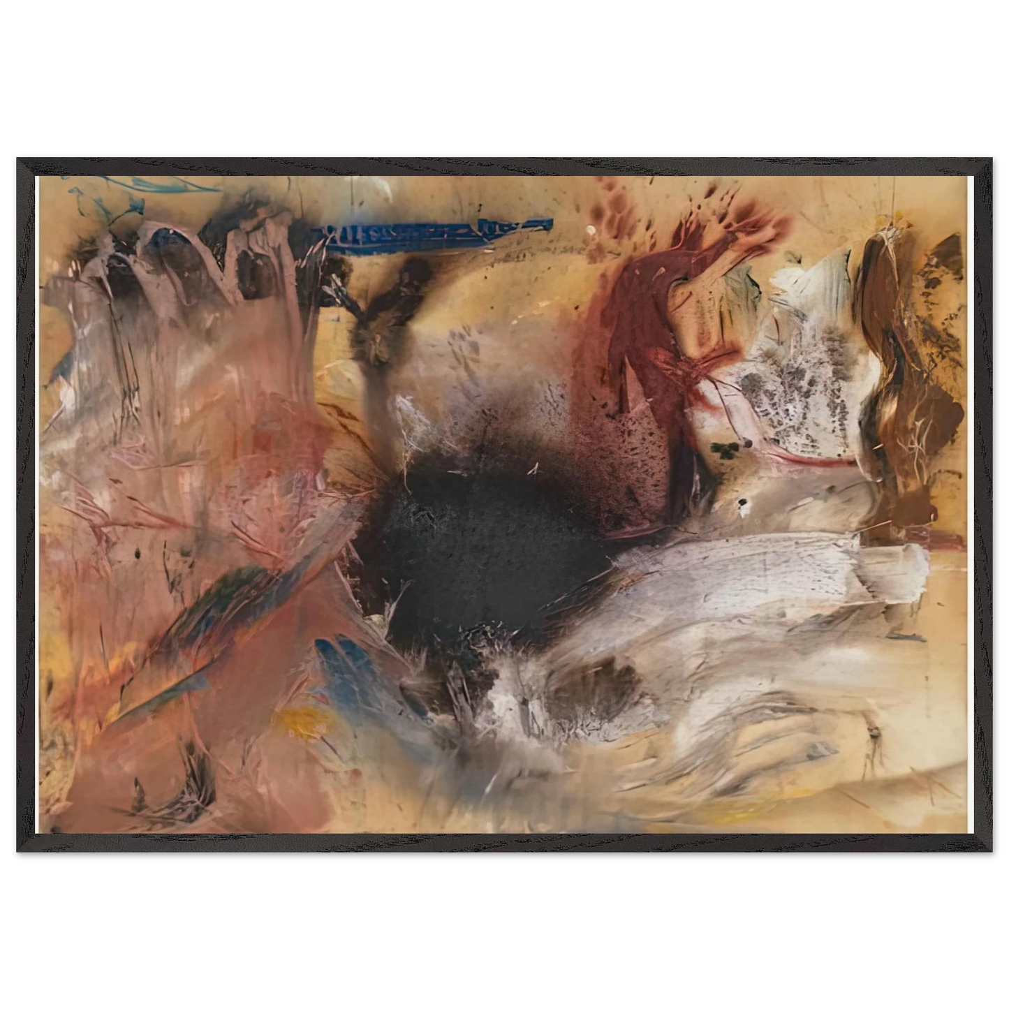 Sun Spot 1954- - Helen Frankenthaler 70x100 cm / 28x40 inches Framed Art Print – Black Wooden Frame