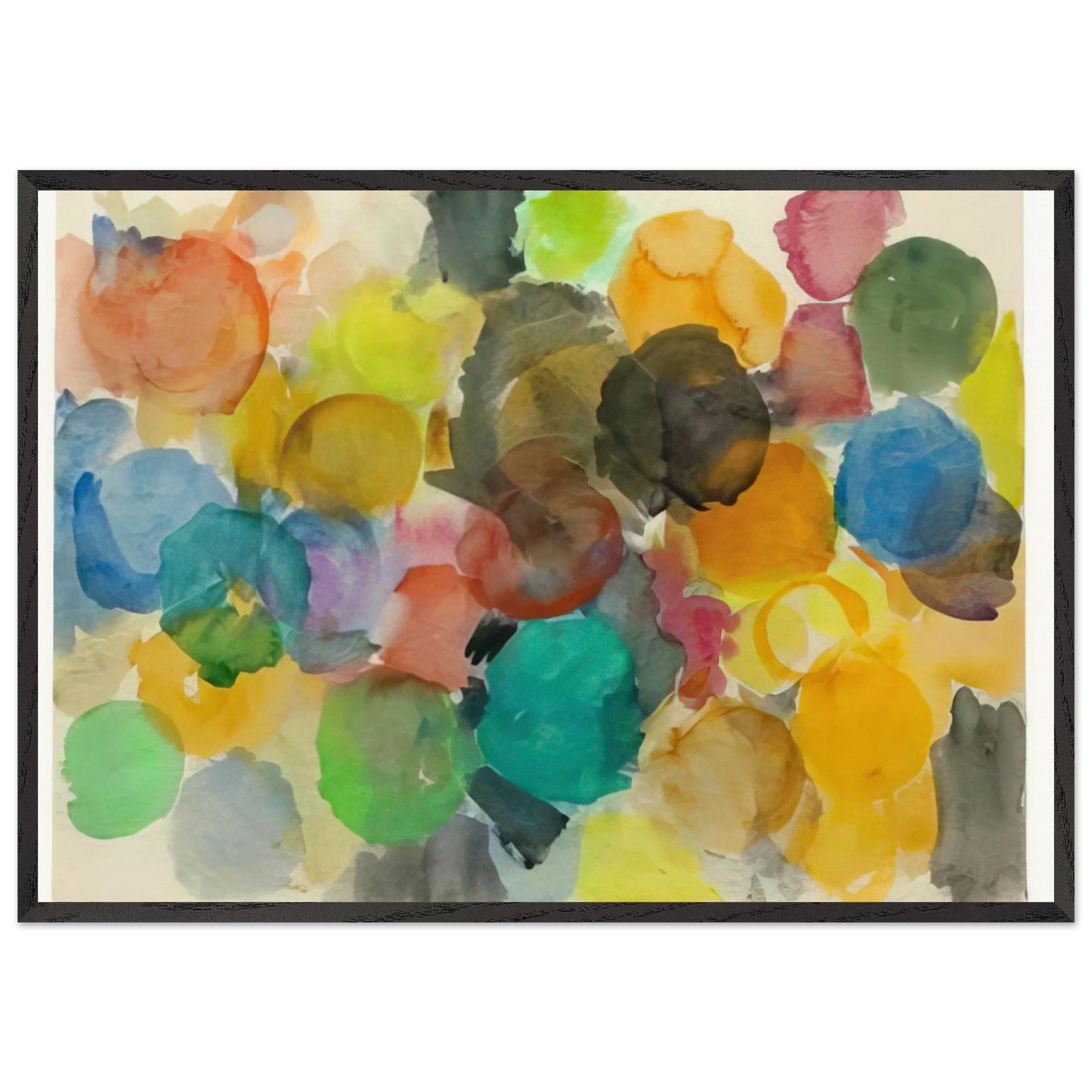 Untitled - 1961 N13 - Ernst Wilhelm Nay 70x100 cm / 28x40 inches Framed Art Print – Black Wooden Frame