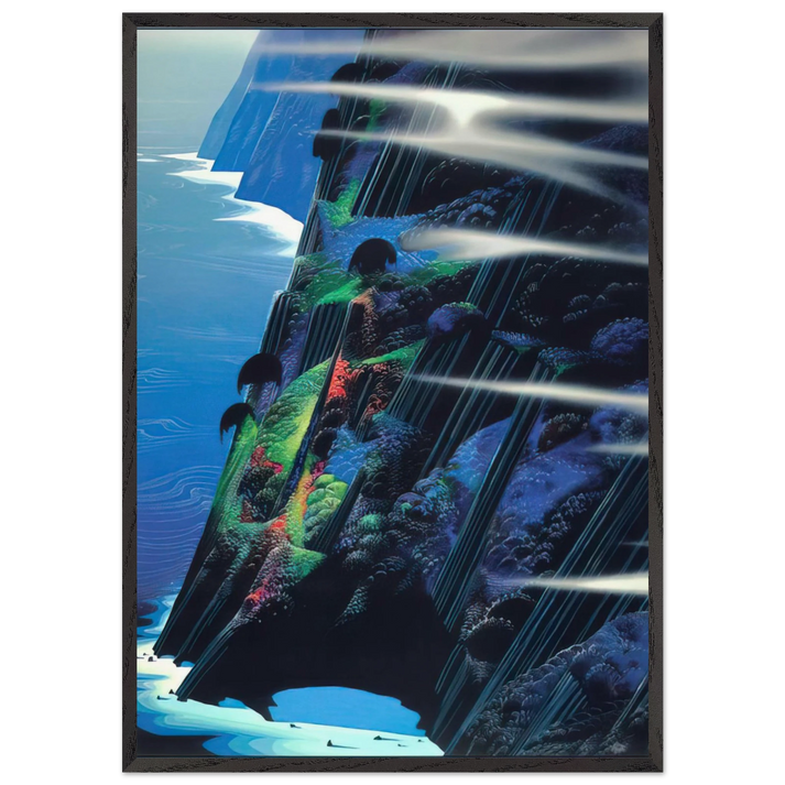 Where Dreams are Born - Eyvind Earle 70x100 cm / 28x40 inches Framed Art Print – Black Wooden Frame