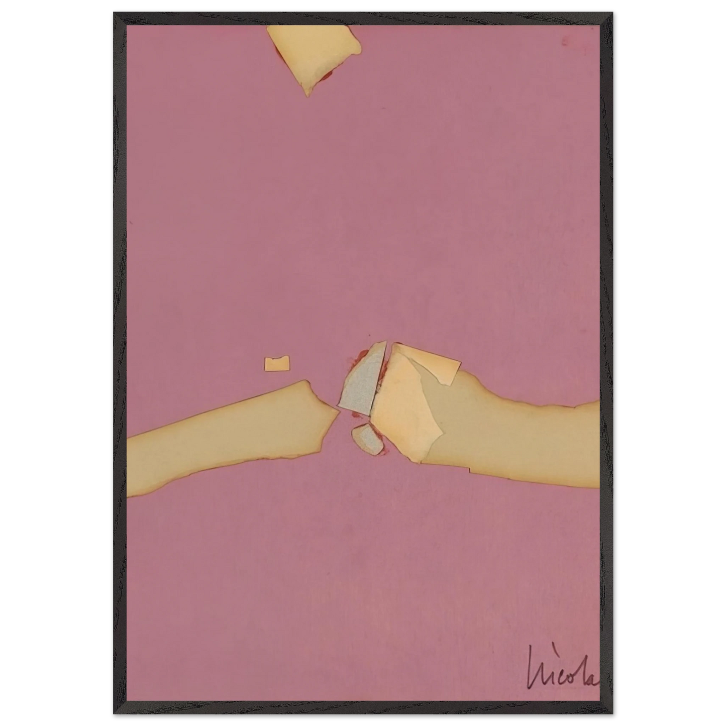 Composition on Red Ground - 1953 - Nicolas de Stael 70x100 cm / 28x40 inches Framed Art Print – Black Wooden Frame