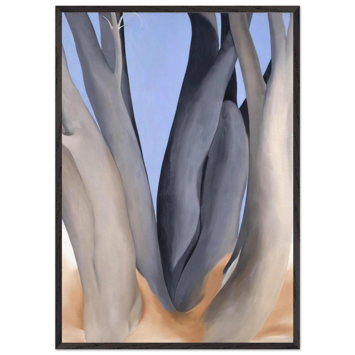 Dark Tree Trunks - Georgia OKeeffe 70x100 cm / 28x40 inches Framed Art Print – Black Wooden Frame