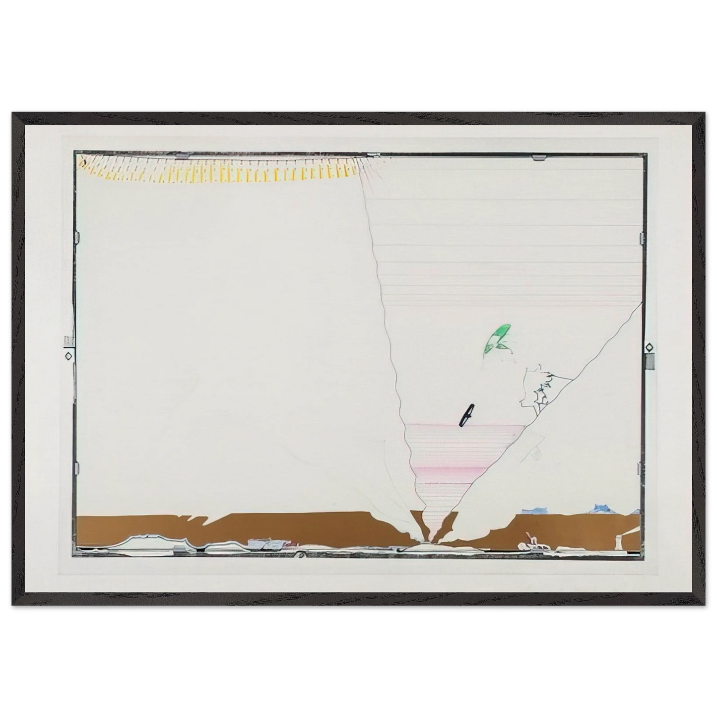 Sea Behind Battle of Iceland Glass - 1970 - Dieter Roth Framed Art Print – Black Wooden Frame - Default Title - -Framed Art Print