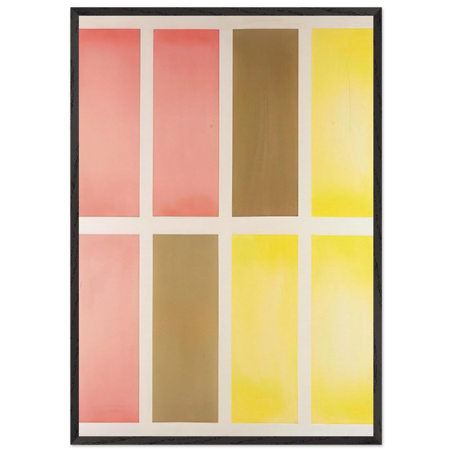 Untitled Red Brown and Yellow - Abstract Expressionism - Mark Lancaster Framed Art Print – Black Wooden Frame - Default Title - -Framed Art Print