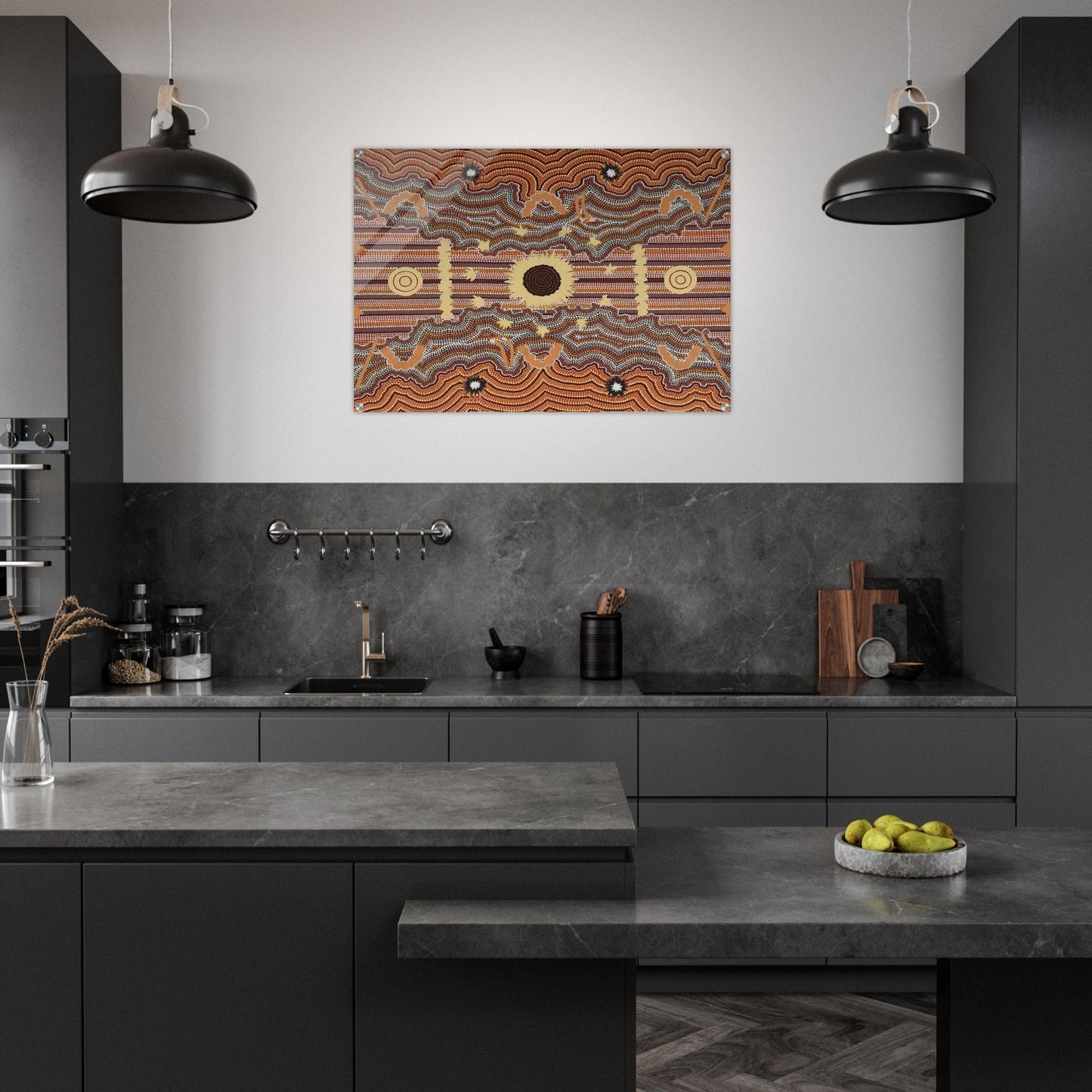 Untitled - 1990 - Clifford Possum Tjapaltjarri Acrylic Print - 70x100 cm / 28x40″ inches