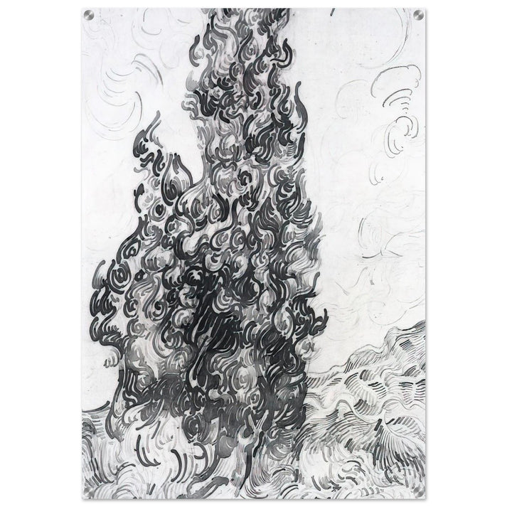 Cypresses - Vincent van Gogh Acrylic Print - 70x100 cm / 28x40″ inches