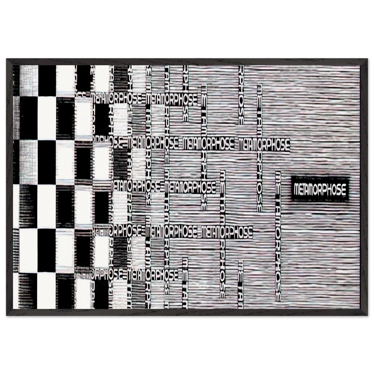 METAMORPHOSIS II EXCERPT 7 - MC Escher Framed Art Print – Black Wooden Frame - Default Title - -Framed Art Print