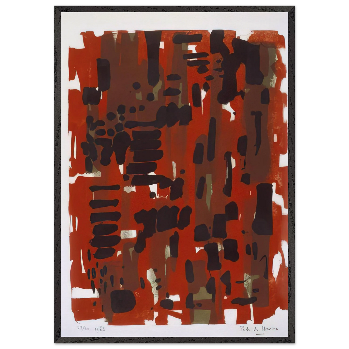 Red Garden - 1956 - Patrick Heron Framed Art Print – Black Wooden Frame - Default Title - -Framed Art Print