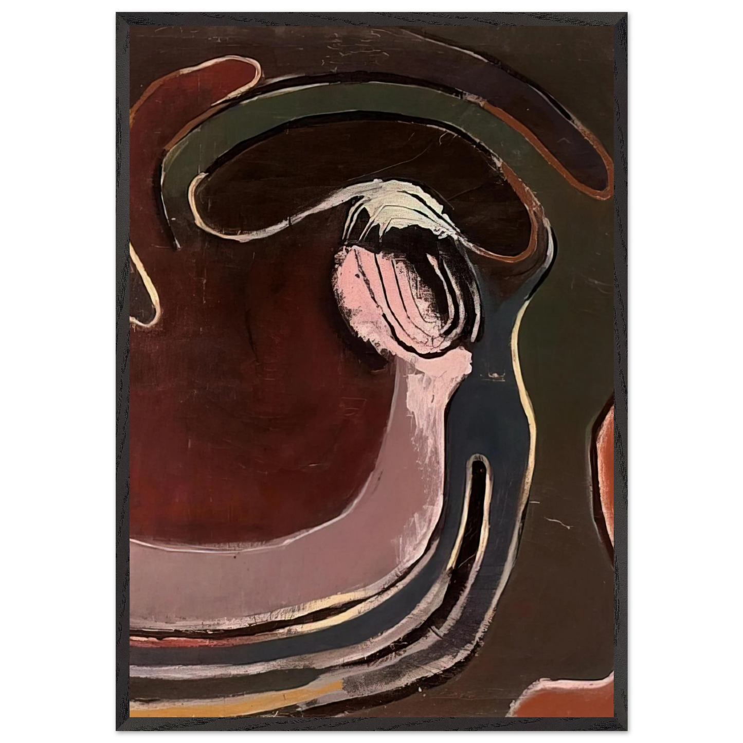 1 August 1948 - 1948 - Frank Lobdell 70x100 cm / 28x40 inches Framed Art Print – Black Wooden Frame