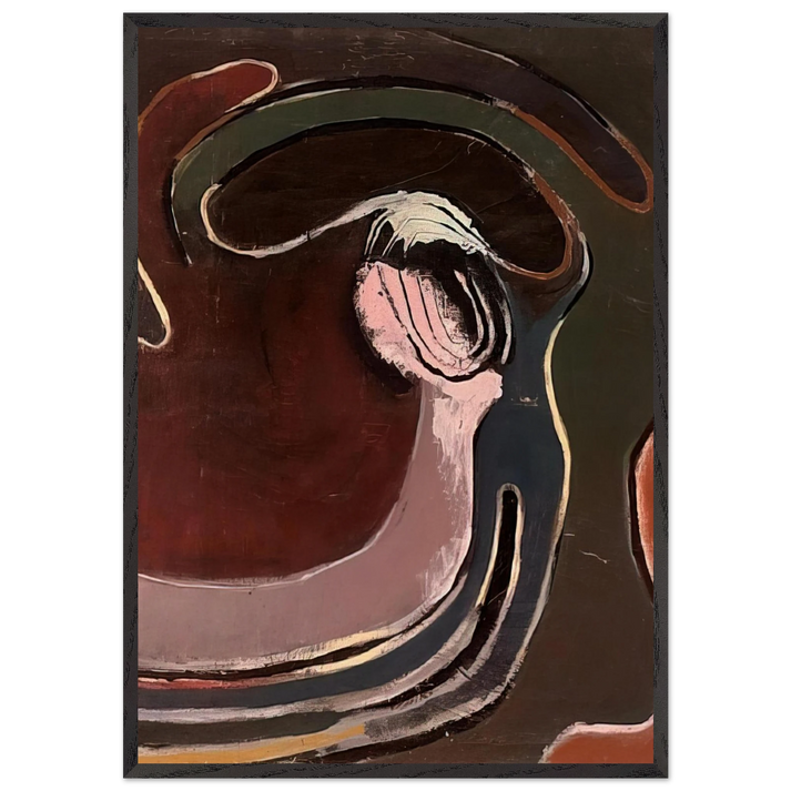 1 August 1948 - 1948 - Frank Lobdell 70x100 cm / 28x40 inches Framed Art Print – Black Wooden Frame