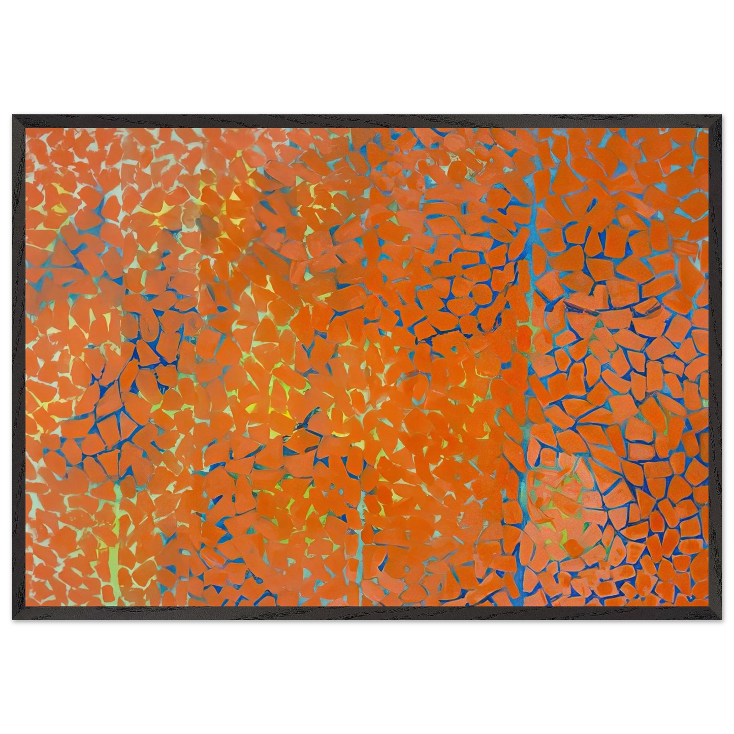 AUTUMN LEAVES FLUTTERING IN THE BREEZE 1973 - Alma Woodsey Thomas 70x100 cm / 28x40 inches Framed Art Print – Black Wooden Frame