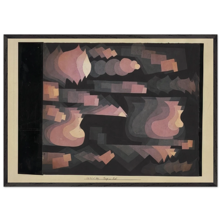 ADD IN RED 1921 - Paul Klee 70x100 cm / 28x40 inches Framed Art Print – Black Wooden Frame