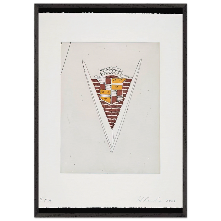 CADILLAC MOTOR CITY SERIES 2009 - Edward Ruscha 70x100 cm / 28x40 inches Framed Art Print – Black Wooden Frame