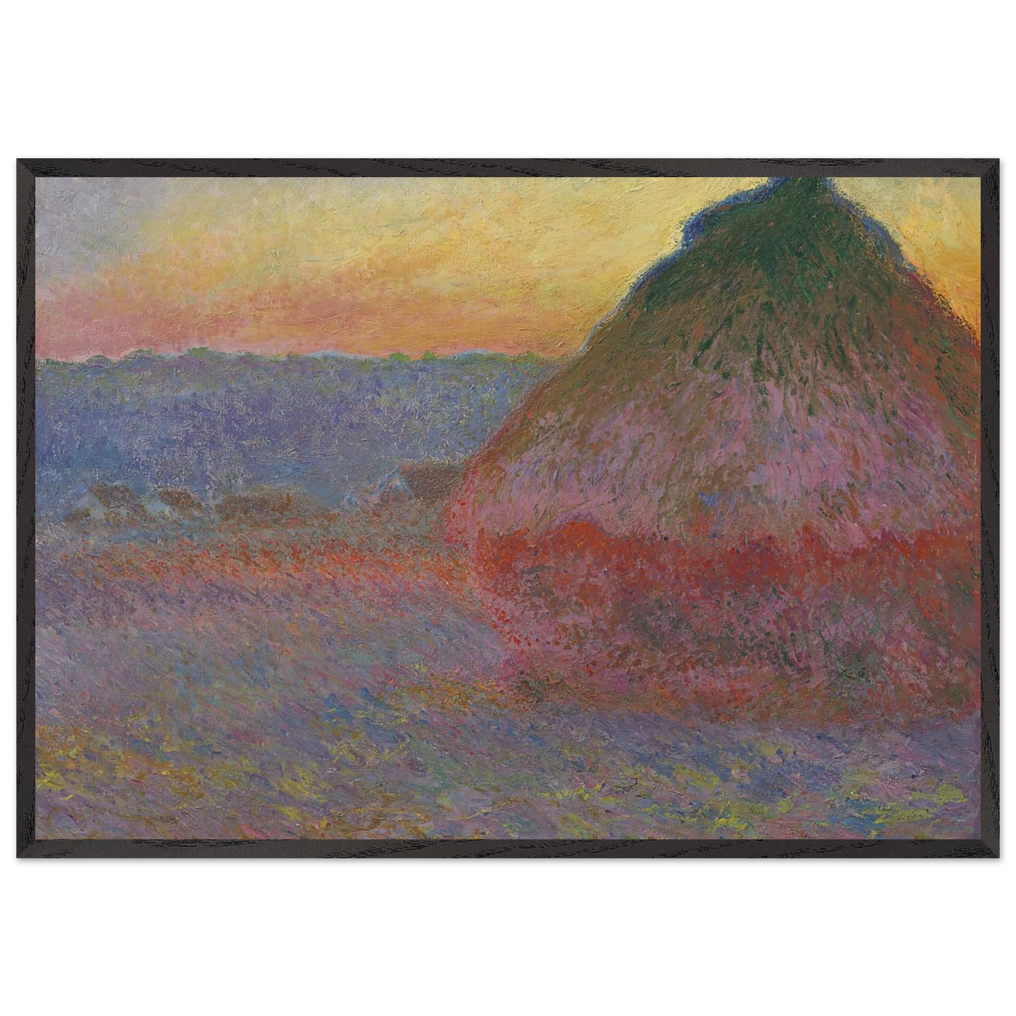 Grainstack in the Sunlight - claude monet Framed Art Print – Black Wooden Frame - Default Title - -Framed Art Print