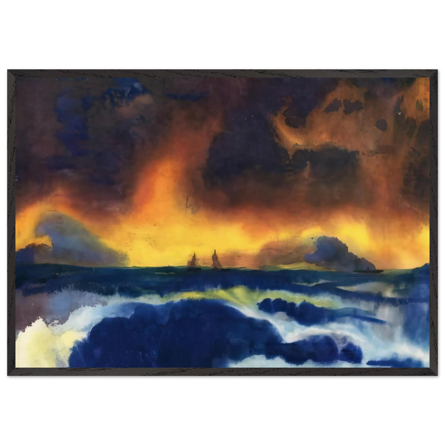Stormy sea - Emil Nolde Framed Art Print – Black Wooden Frame - Default Title - -Framed Art Print