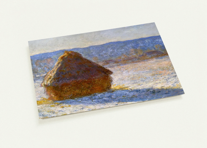 Grainstack, Snow Effect, Morning By claude monet Pack of 10 Post Cards | claude monet Post Cards | A6 (10.5 x 14.8 cm) - 4.1 x 5.8 inches