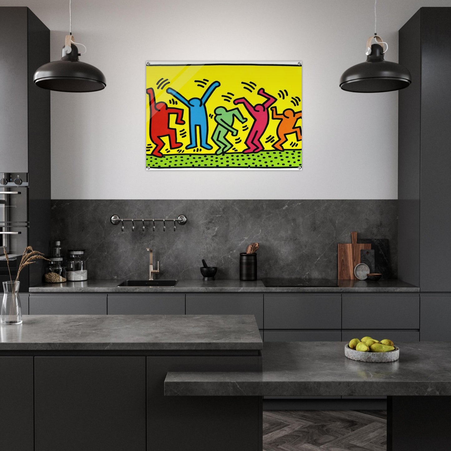 UNTITLED DANCE 1987 - Keith Haring Acrylic Print - 70x100 cm / 28x40″ inches | Keith Haring Art For Sale
