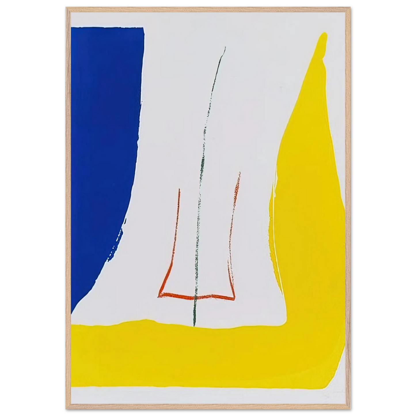 Helen Frankenthaler - Sun Corner - 1968 Wall art - 27x35 cm / 11x14 inches - Premium Wooden Framed Poster With Fine Art Paper - Black frame