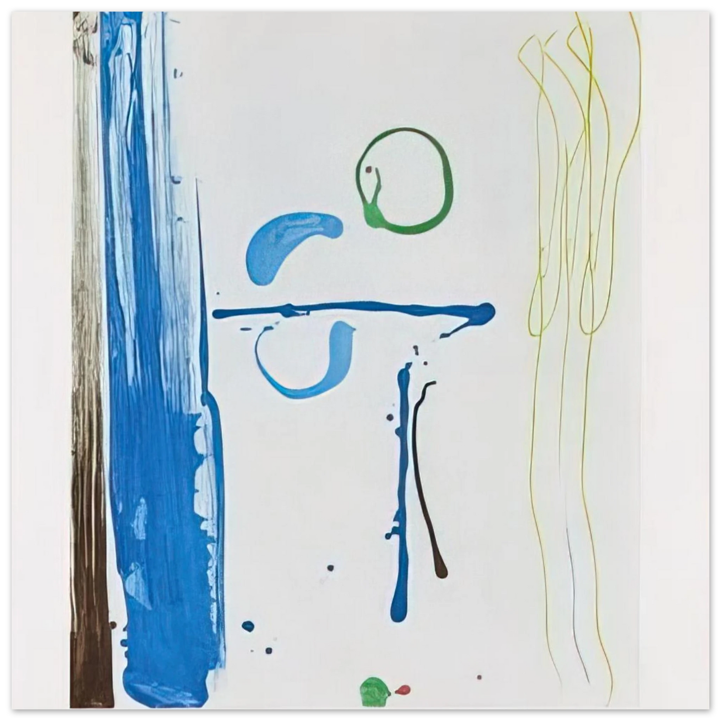 Helen Frankenthaler - Sunshine After Rain - 1987 Wall art - 40x40 cm / 16x16 inches - Premium Wooden Framed Poster With Fine Art Paper - White frame