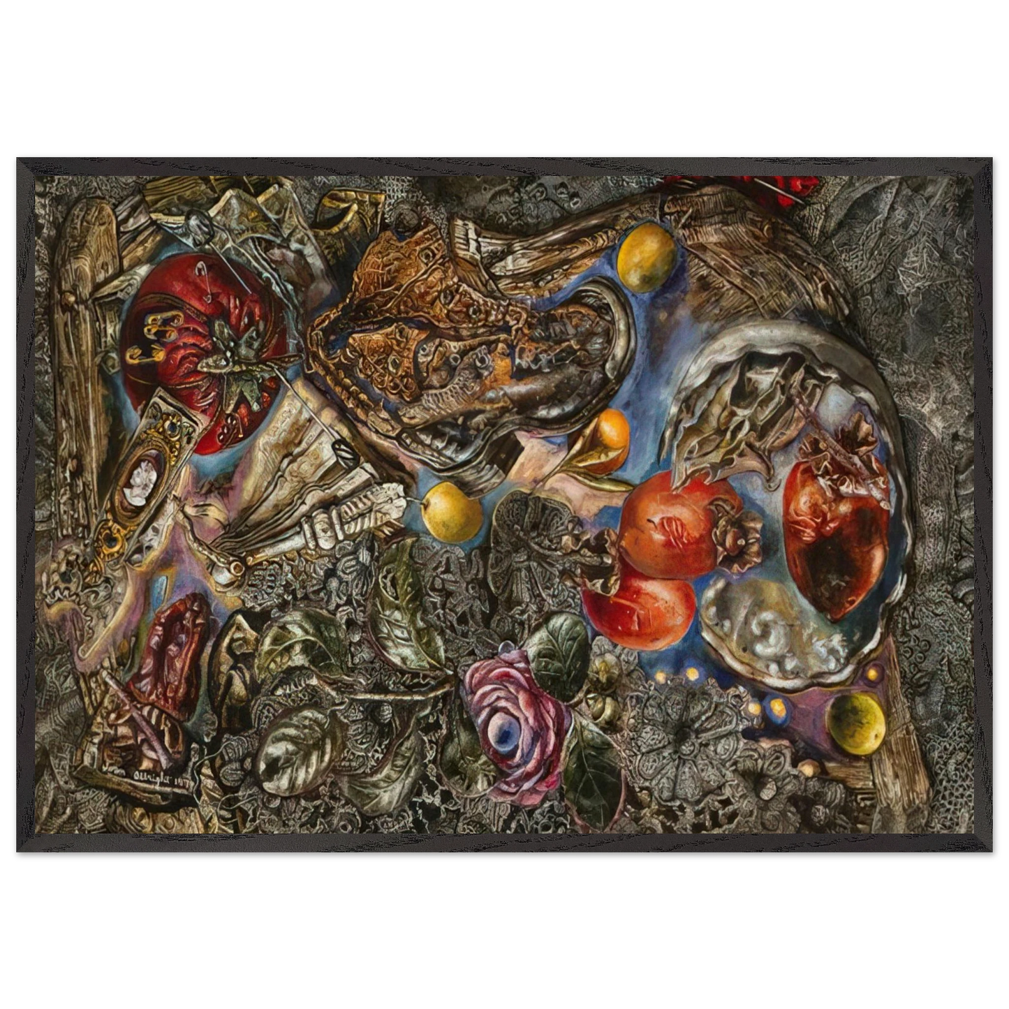 4531 728230 - Ivan Albright 70x100 cm / 28x40 inches Framed Art Print – Black Wooden Frame