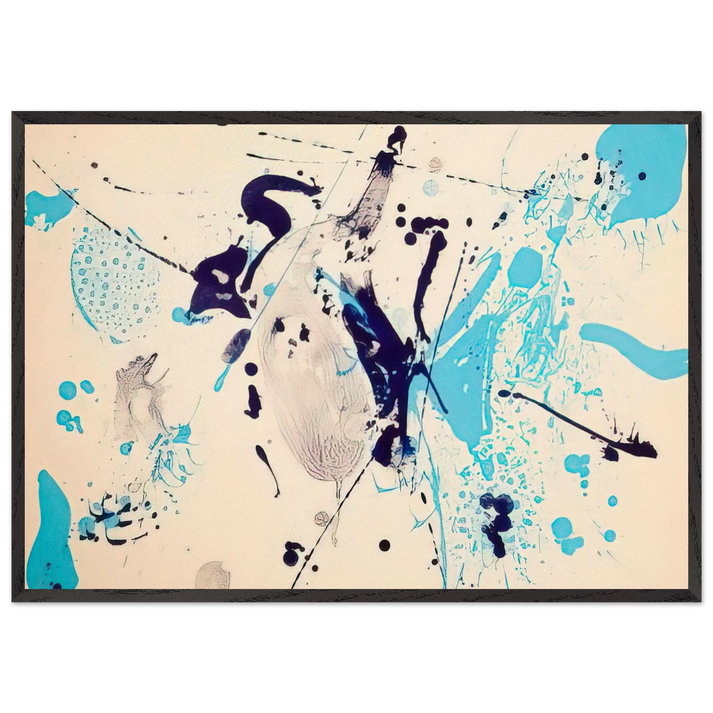 Blue Violet - Sam Francis 70x100 cm / 28x40 inches Framed Art Print – Black Wooden Frame