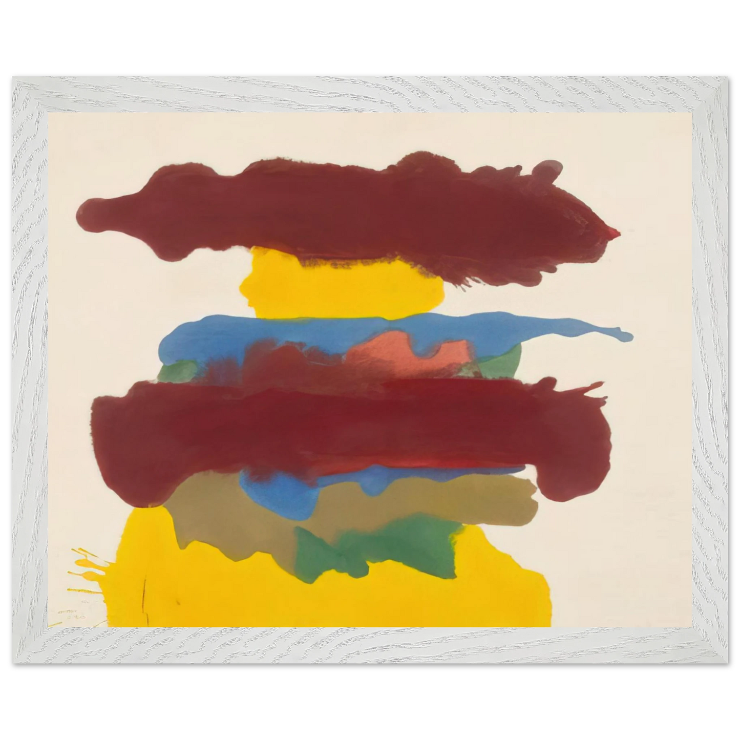 Helen Frankenthaler - Weather Change - 1963 Wall art - A3 (29.7 x 42 cm) - Premium Wooden Framed Poster With Fine Art Paper - White frame