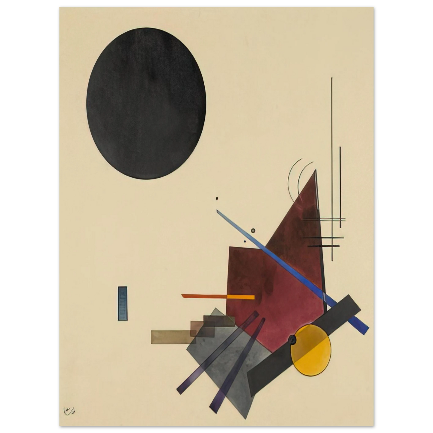 Wassily Kandinsky - BLACK RELATIONSHIP 1924 Fine Art Poster - Default Title