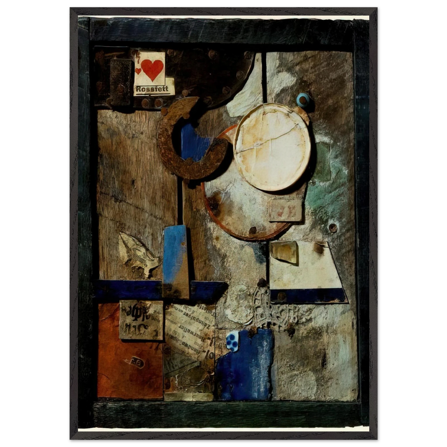 MERZBILD ROSSFETT 1919 - Kurt Schwitters Framed Art Print – Black Wooden Frame - Default Title - -Framed Art Print