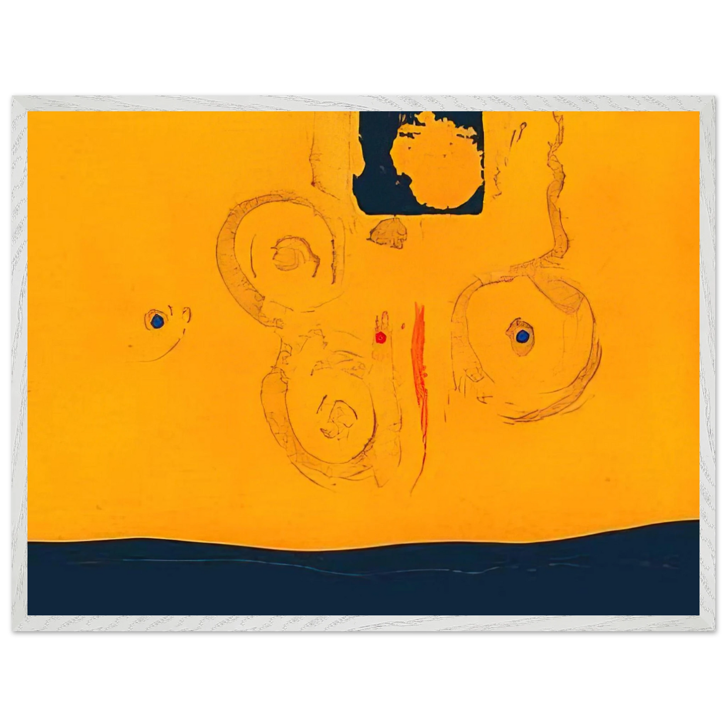 Helen Frankenthaler - Plaza Real - 1988 Wall art - 40x50 cm / 16x20 inches - Premium Wooden Framed Poster With Fine Art Paper - Black frame