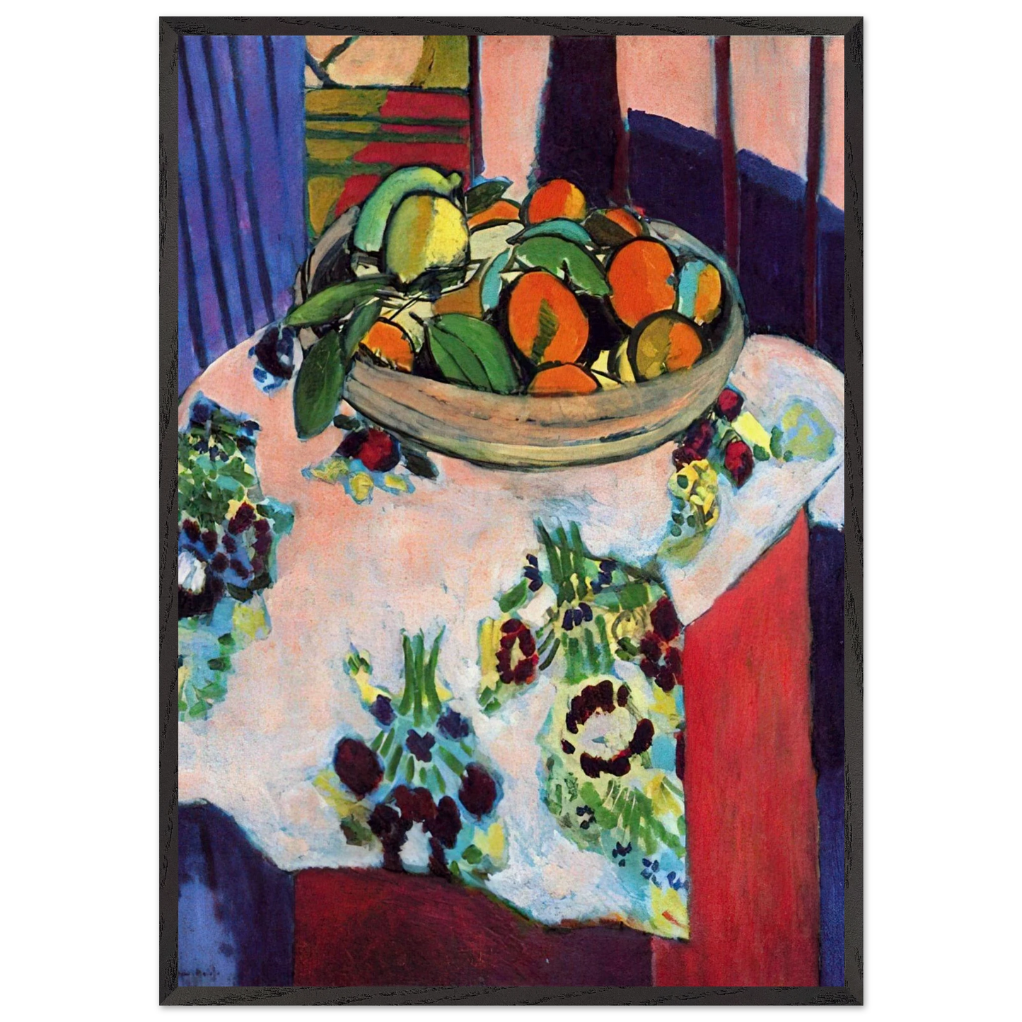 BASKET WITH ORANGES 1913 - Henri Matisse 70x100 cm / 28x40 inches Framed Art Print – Black Wooden Frame