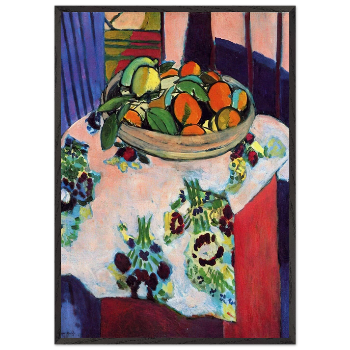BASKET WITH ORANGES 1913 - Henri Matisse 70x100 cm / 28x40 inches Framed Art Print – Black Wooden Frame