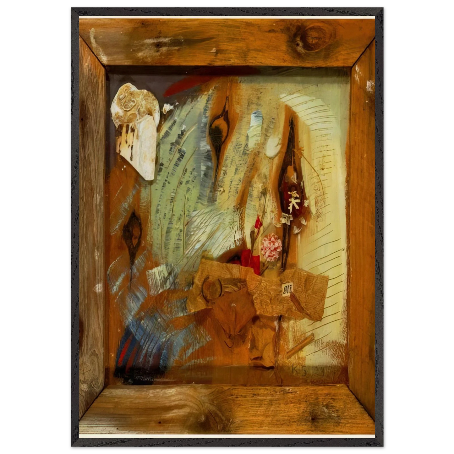 MERZBILD ALF 1939 - Kurt Schwitters Framed Art Print – Black Wooden Frame - Default Title - -Framed Art Print