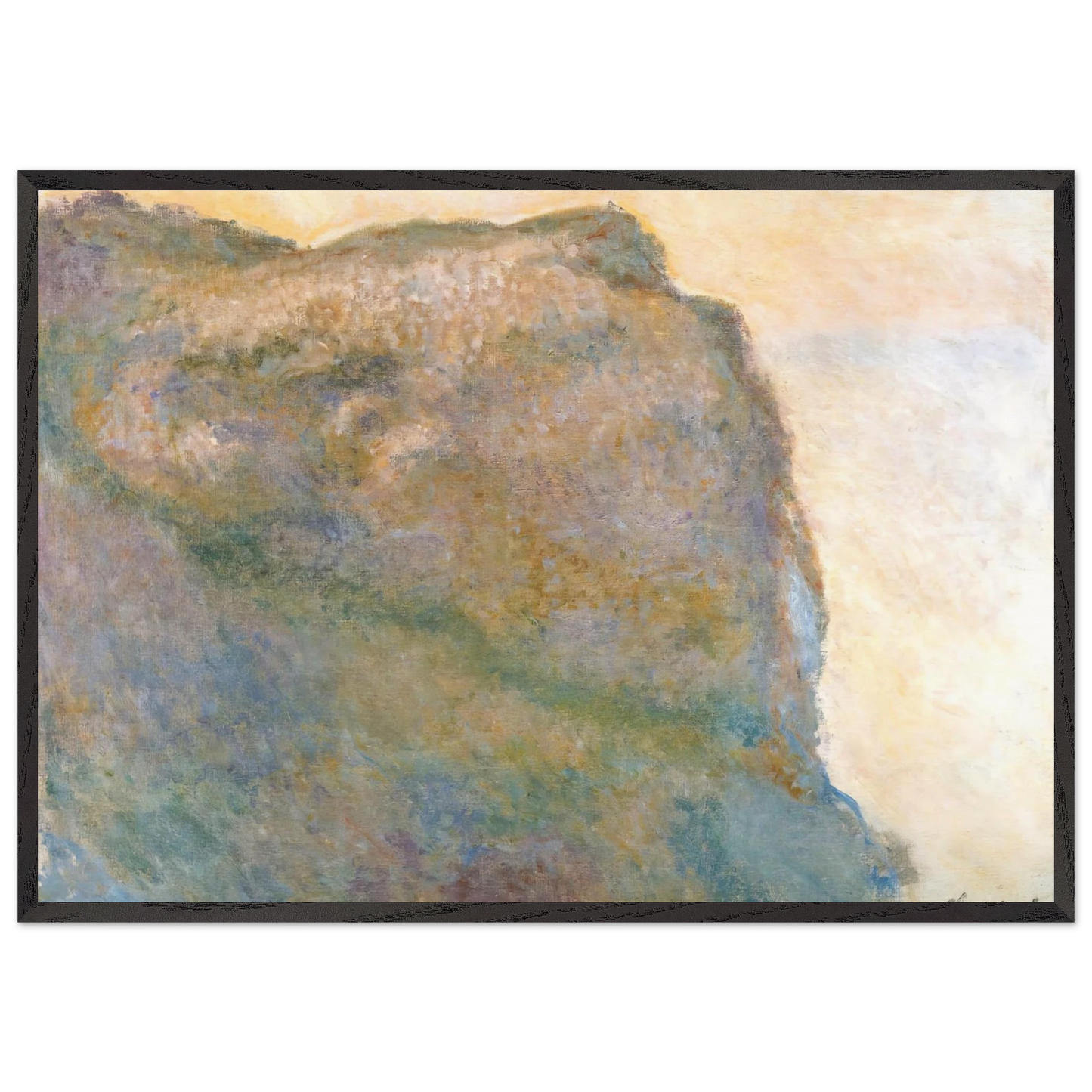 Cliff at Petit Ailly - claude monet Framed Art Print – Black Wooden Frame - Default Title - -Framed Art Print