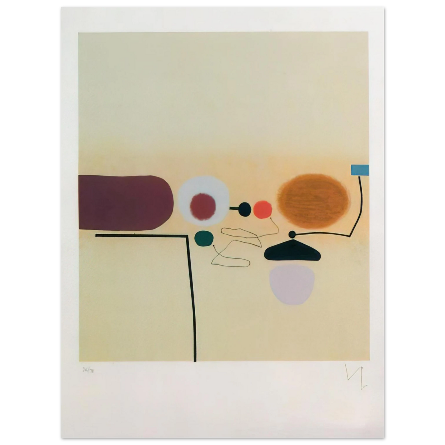 Victor Pasmore - COMPOSITE IMAGE ORANGE AND PINK Fine Art Poster - Default Title