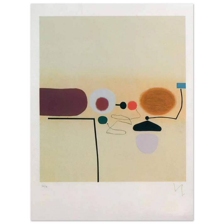 Victor Pasmore - COMPOSITE IMAGE ORANGE AND PINK 75x100 cm / 30x40inches Fine Art Poster