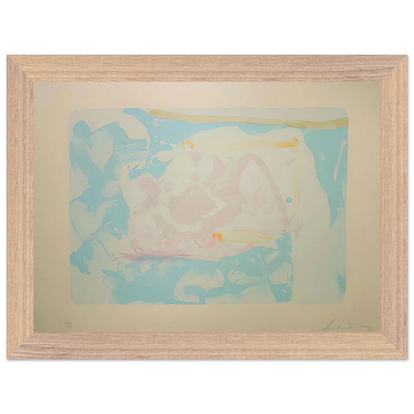 Helen Frankenthaler - Reflections III - 1995 Wall art - A3 (29.7 x 42 cm) - Premium Wooden Framed Poster With Fine Art Paper-canvas - Wood frame