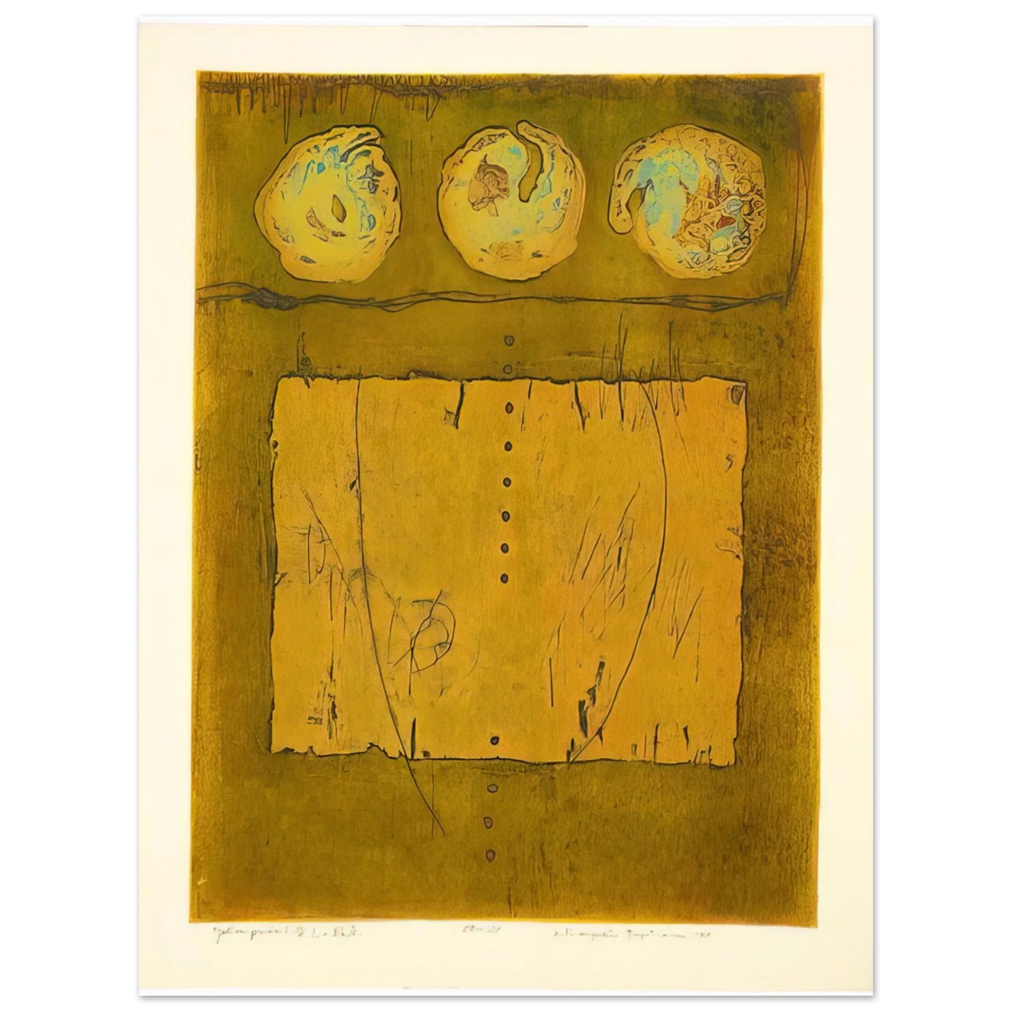 Hiroyuki Tajima - Yellow Print - 1970 Fine Art Poster - Default Title