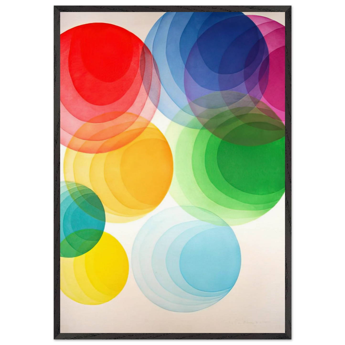 Untitled - Op Art - Piero Dorazio 70x100 cm / 28x40 inches Framed Art Print – Black Wooden Frame