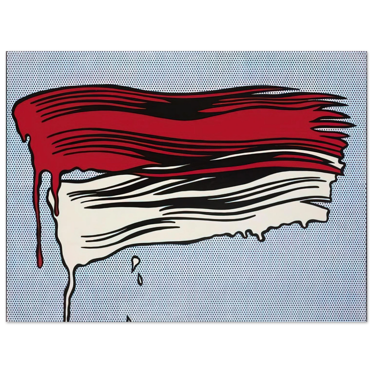 Roy Lichtenstein - RED AND WHITE BRUSHSTROKES 1965 Fine Art Poster - Default Title