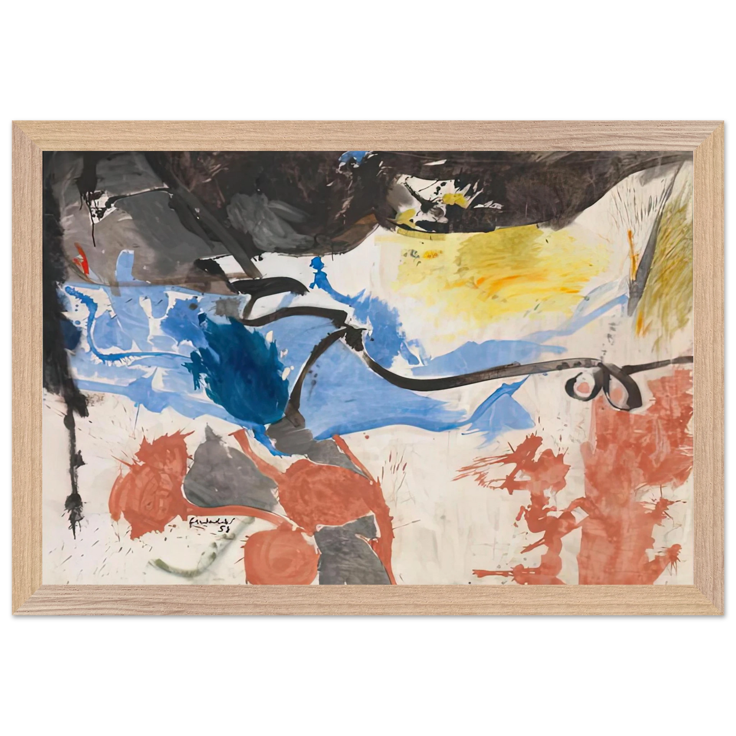 Helen Frankenthaler - Hotel Cro-Magnon, 1958- Wall Art - 60x80 cm / 24x32 inches - Fine Art Poster - -