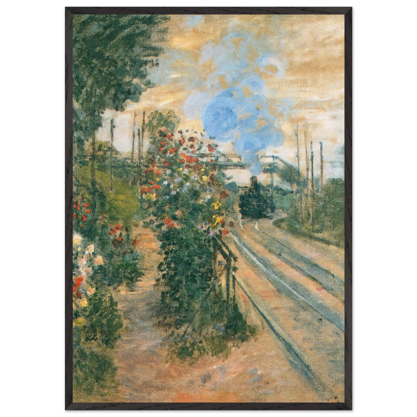 Arriving at Montegeron - claude monet Framed Art Print – Black Wooden Frame - Default Title - -Framed Art Print