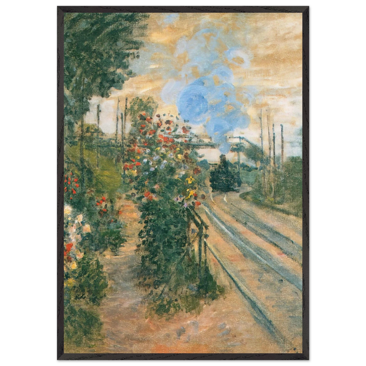 Arriving at Montegeron - claude monet 70x100 cm / 28x40 inches Framed Art Print – Black Wooden Frame