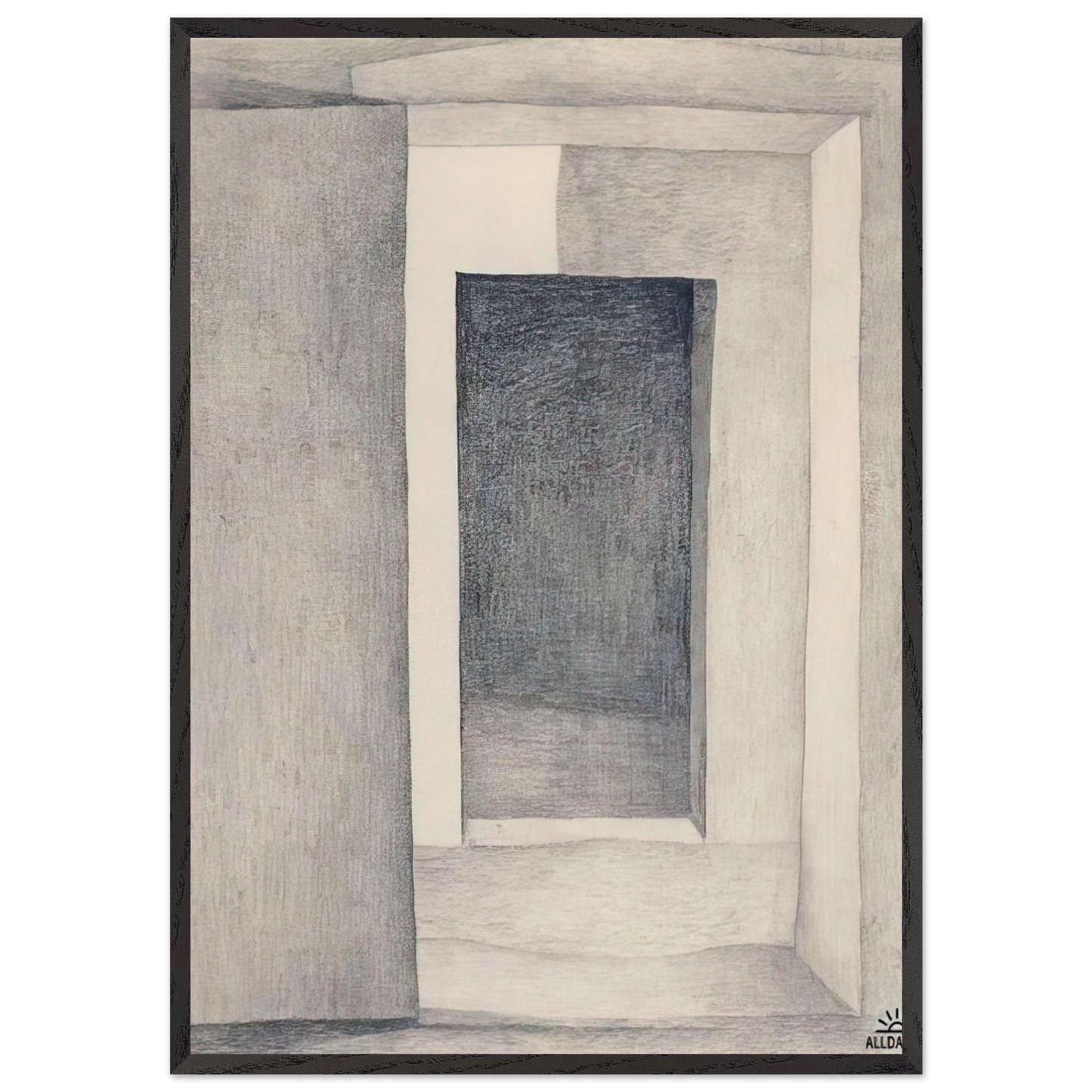 Patio Door - Georgia OKeeffe 70x100 cm / 28x40 inches Framed Art Print – Black Wooden Frame